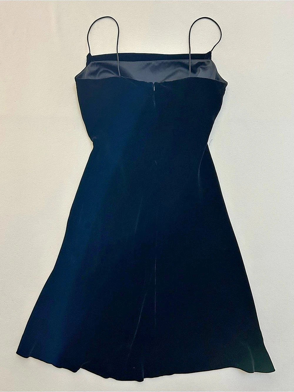 Lauren Ralph Lauren Black Velvet Spaghetti Strap Slip Dress Slip Dress Size 20